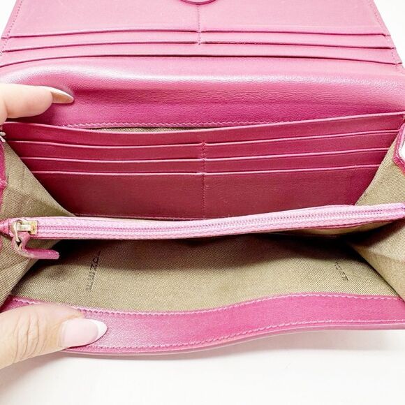 FENDI | Textured Pink Metallic Long Wallet with Box, Dust Bag, Paperwork/Receipt - Picture 8 of 10